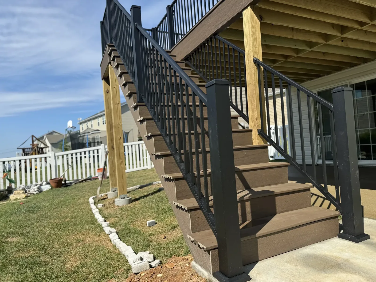 New deck stairs and railing